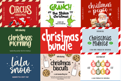 Bundle Christmas Font, Handwritten Script Typeface, Holiday Typography
