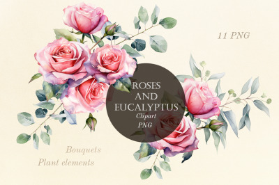 Watercolor rose clipart