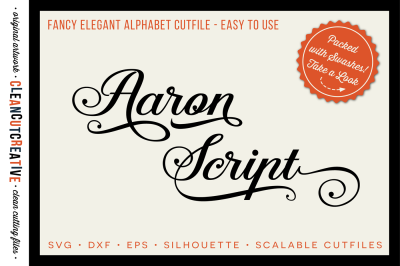 Fancy Elegant Cutfile Alphabet packed with Swashes! – SVG DXF EPS – Silhouette & Cricut – clean cutting files
