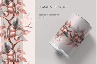 Apple branch | Decorative seamless border