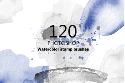 120 Watercolor brushes for photoshop.