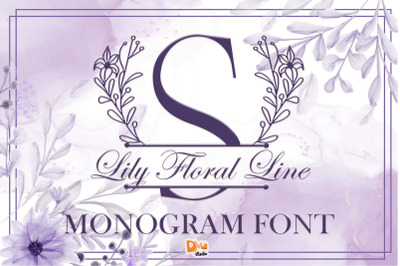 Lily Floral Line Monogram