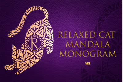 Relaxed Cat Mandala Monogram