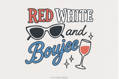 Red White and Baujee PNG, Fourth of July png, Patriotic Sublimation De