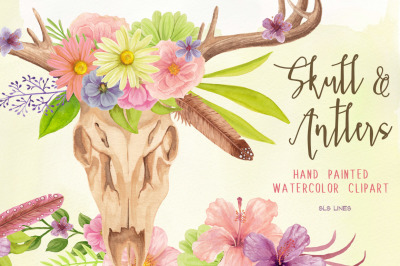 Skull & Antler Floral Arrangements