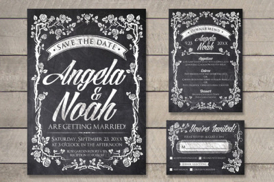 Chalk Wedding Invite