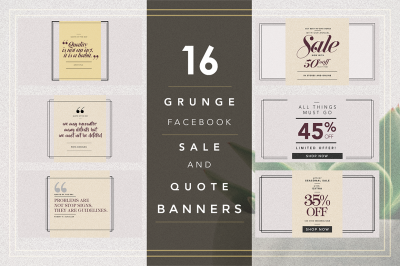 GRUNGE Facebook sale and quote pack
