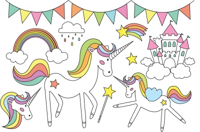 Unikorn Clipart & Vector Set