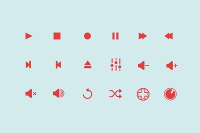 18 Audio Control Icons