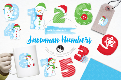Snowman Numbers graphics and illustrations