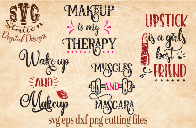 Lipstick Makeup Muscles / SVG DXF PNG EPS Cutting File Silhouette Cricut