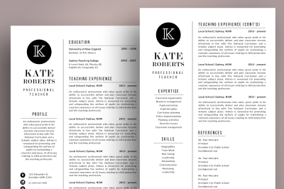 Modern initial circle resume template (pptx)