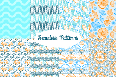 Summer: 8 seamless patterns