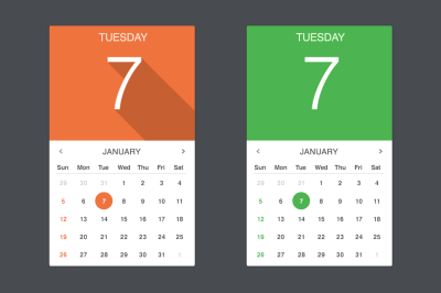 Flat Calendar Widget