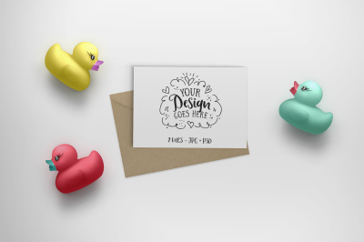 Rubber Duck Greeting Card mockup  (with PSD) 25-013