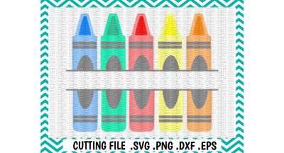 Back to School Svg/ Split Crayon Cutting File/ Svg, Dxf, Eps, Png/ Silhouette Cameo/ Cricut/ Digital Download.