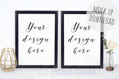Two Black Frames Double Mockup Photography