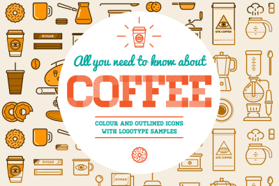Awesome Coffee Icons and Logo Set 2