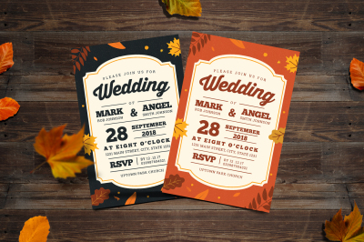 Autumn Style Wedding Invitation