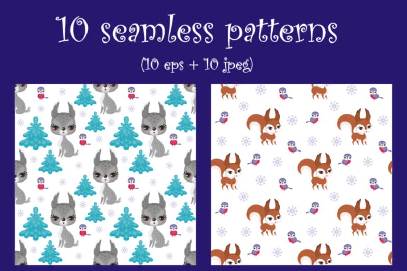 forest-friends-cute-clip-arts-and-seamless-patterns