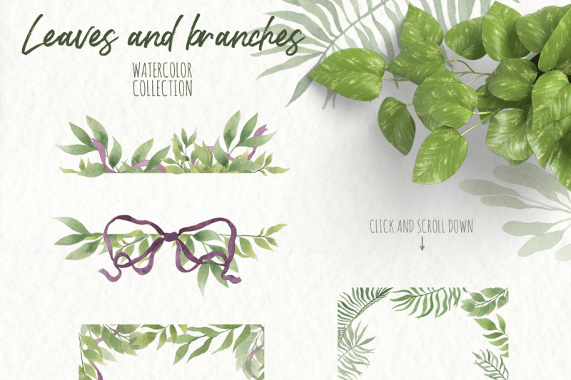 watercolor-leaves-and-branches