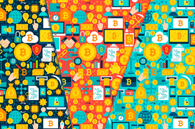 bitcoin-flat-seamless-patterns
