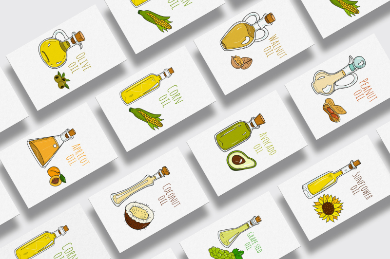 hand-drawn-cooking-and-cosmetic-oils