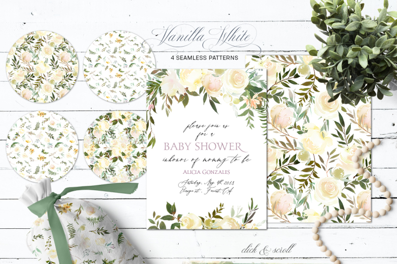 vanilla-white-watercolor-flowers-roses-peonies-greenery-clipart
