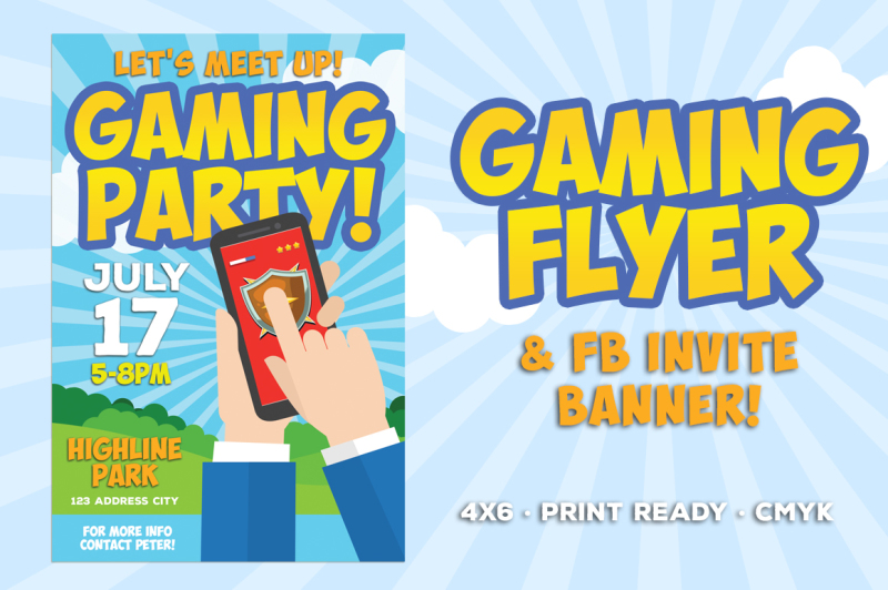 gaming-party-flyer