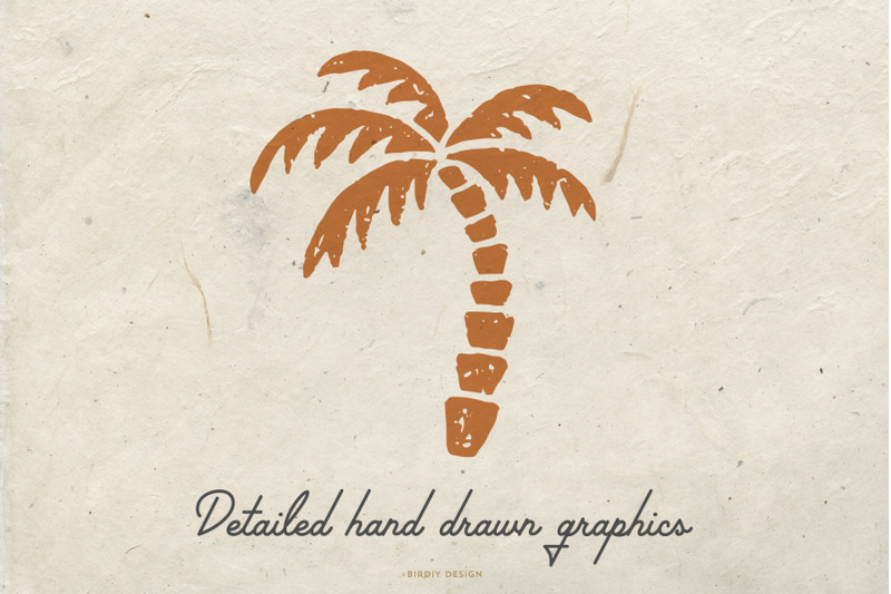 summer-icons-hand-drawn-graphics-set