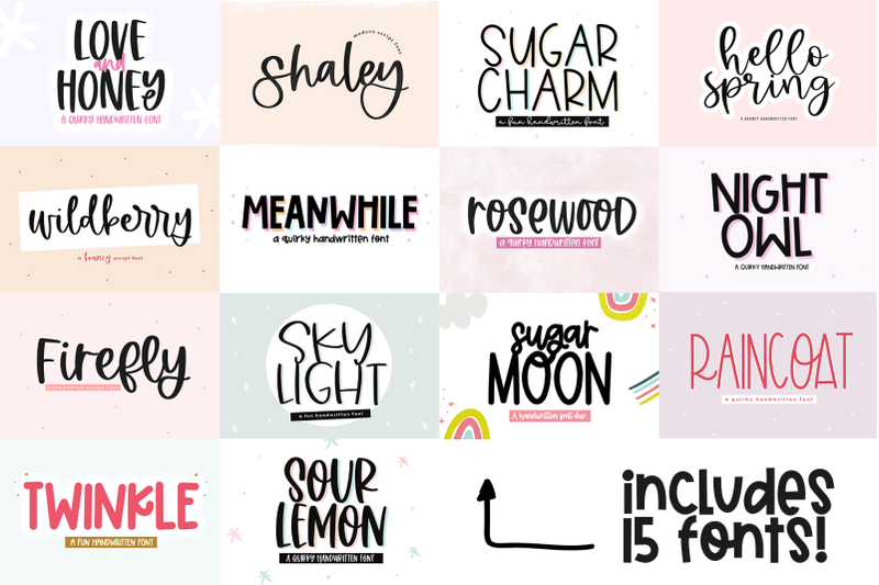 spring-handwritten-font-bundle
