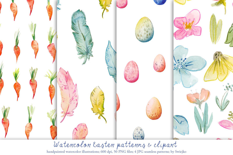 watercolor-easter-illustration-carrot-eggs-seamless-pattern