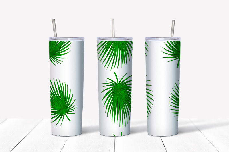 tropical-leaves-sublimation-design-skinny-tumbler-wrap-design