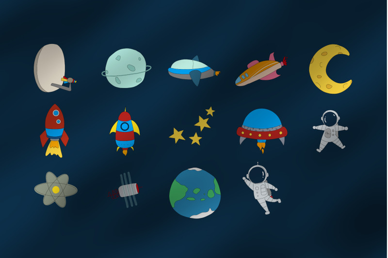 galaxy-space-14-clipart-plus-seamless-pattern