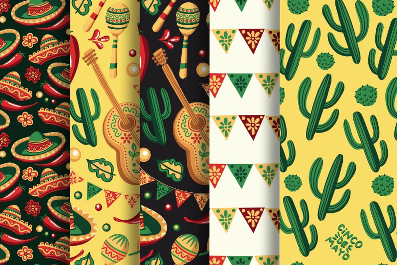 mexican-cinco-de-mayo-seamless-patterns