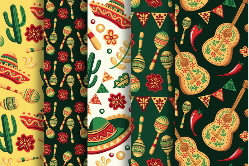 mexican-cinco-de-mayo-seamless-patterns