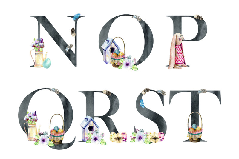 watercolor-easter-black-alphabet