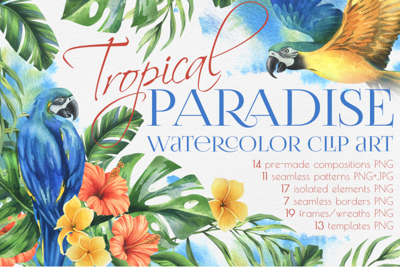 parrots-and-tropical-plants-watercolor-clip-art