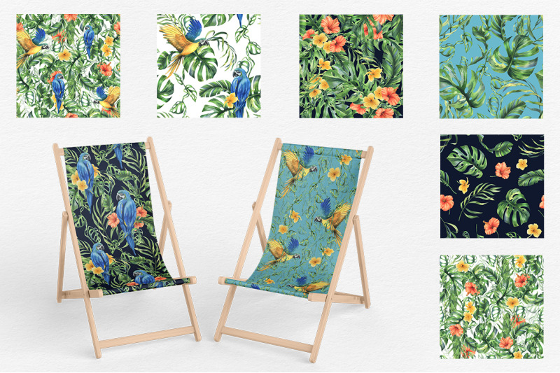parrots-and-tropical-plants-watercolor-clip-art