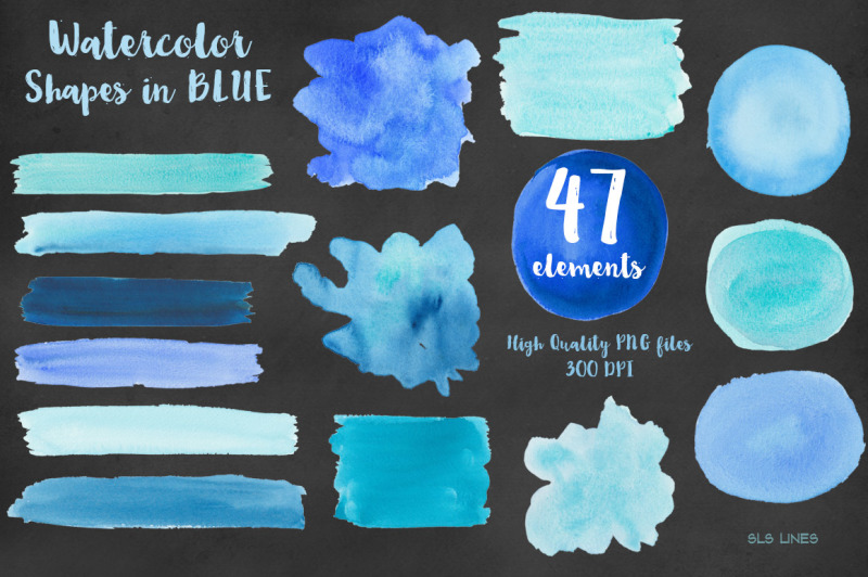 blue-watercolor-balls-and-shapes
