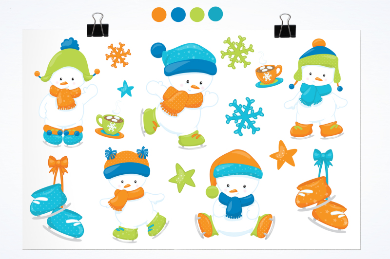 skating-snowbabies-graphics-and-illustrations