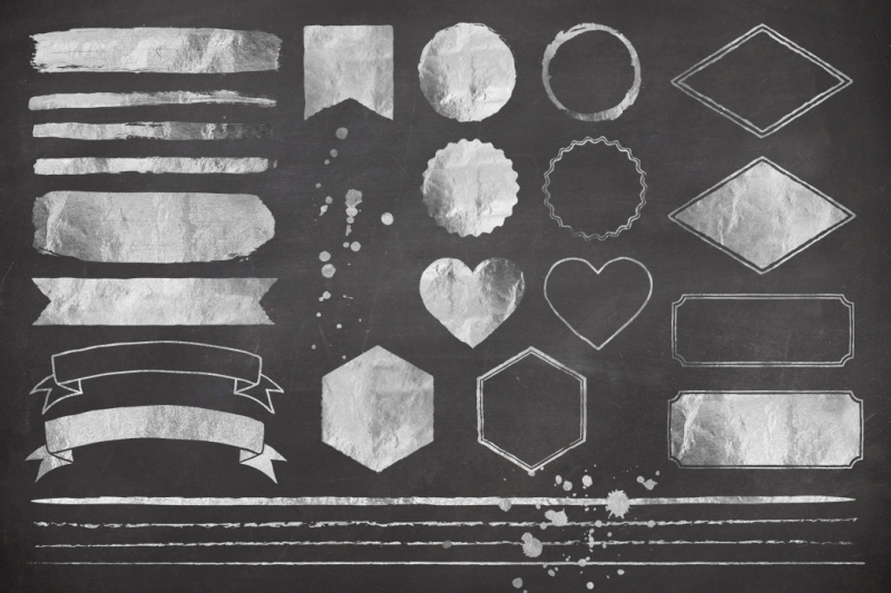 silver-foil-design-elements-and-shapes