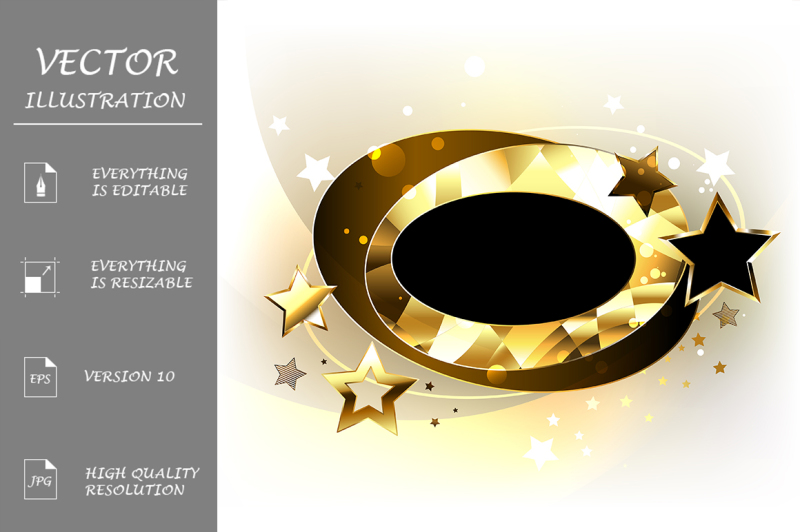 oval-polygonal-banner-with-stars