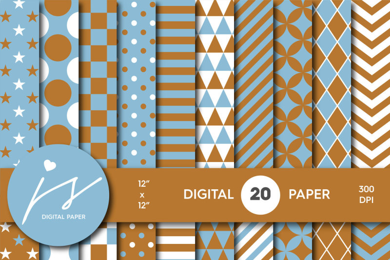 blue-and-gold-brown-digital-paper-mi-627